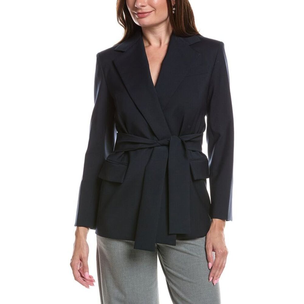 Max Mara Womens Teso Wool Jacket, Blue